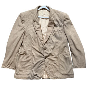 Vintage Retro Men's Beige Blazer Size 46 Work Business Dress Wedding Guest